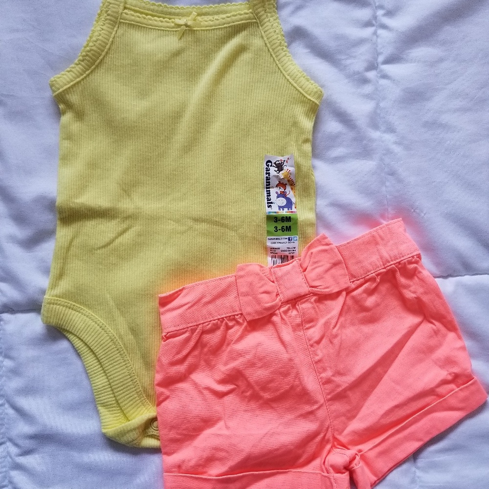 NWT tank bodysuit with shorts outfit for baby girl